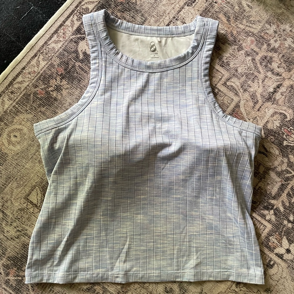Lou & Grey Striped Sleeveless Women's Cropped Tank in Blue and Purple